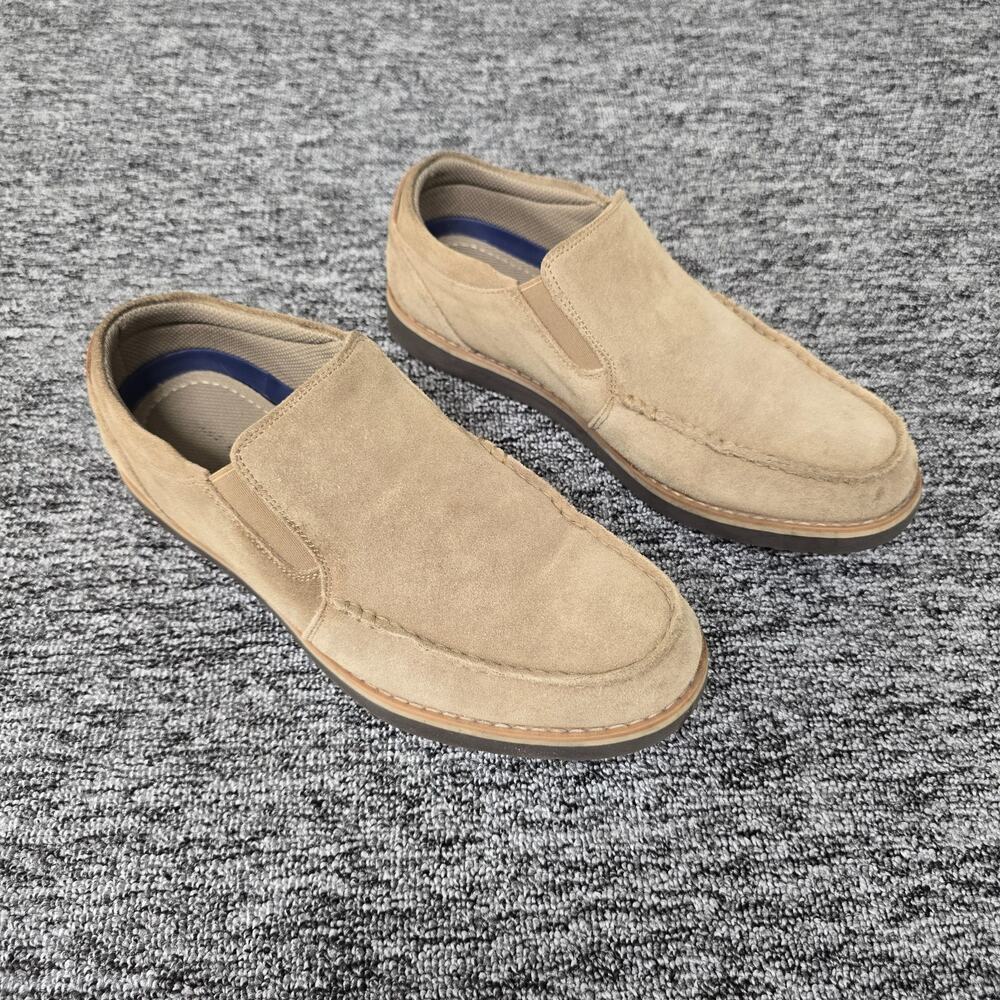 Lands' End Suede Slip On Moc Shoes Men's Size 9 D Tan Khaki #495797